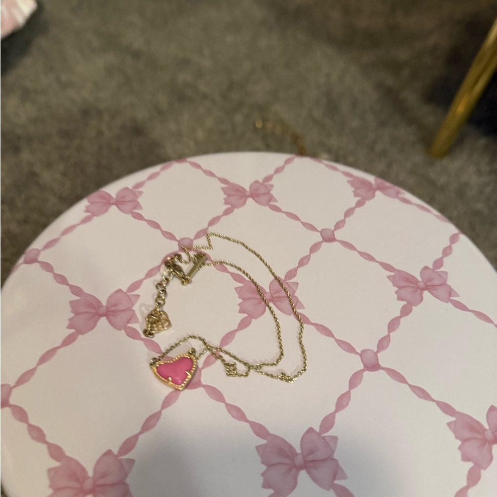 Kendra Scott Pink Heart Necklace